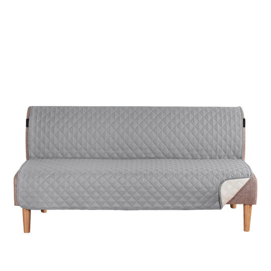 Smarcute 3 Seater Quilted Armless Futon Sofa Bed Cover Couch Cushion Cover