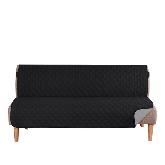 Smarcute 3 Seater Quilted Armless Futon Sofa Bed Cover Couch Cushion Cover
