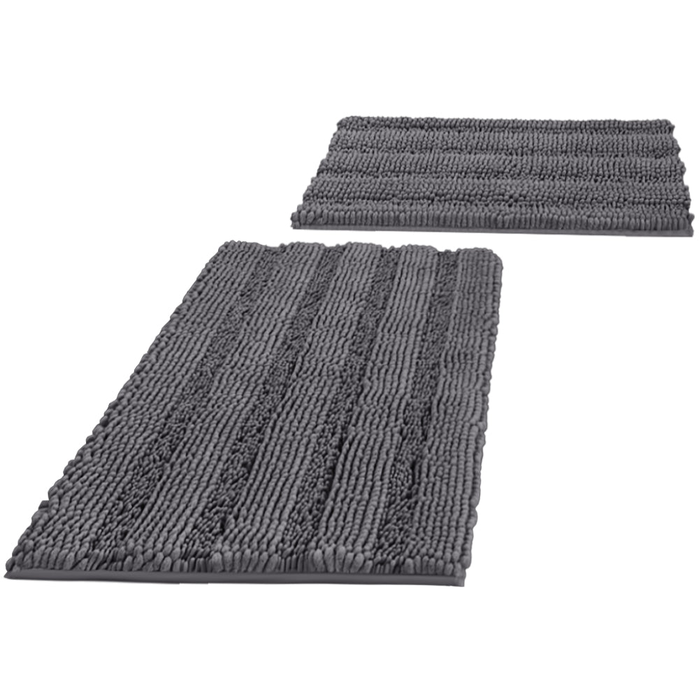 Smarcute Chenille Non-slip Bath Mat 2 Piece - 50x81cm & 43x61cm