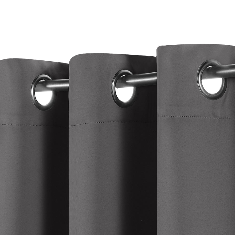 Smarcute Blockout Grommet Solid Curtain - 2X 132x160cm