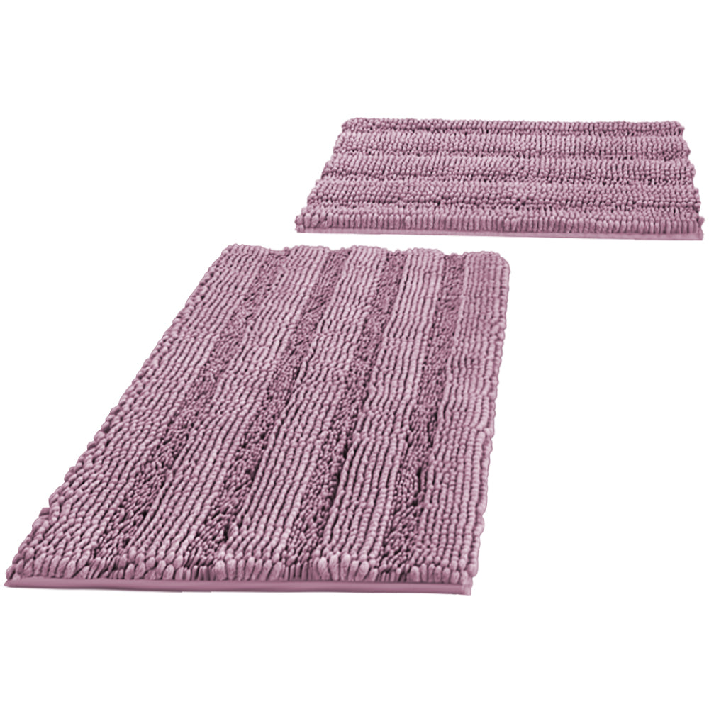 Smarcute Chenille Non-slip Bath Mat 2 Piece - 50x81cm & 43x61cm