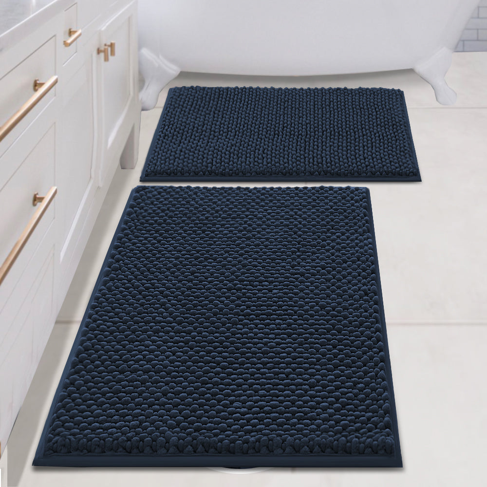 Smarcute Chenille Absorbent Bath Mat 2 Piece - 50x81cm & 43x61cm