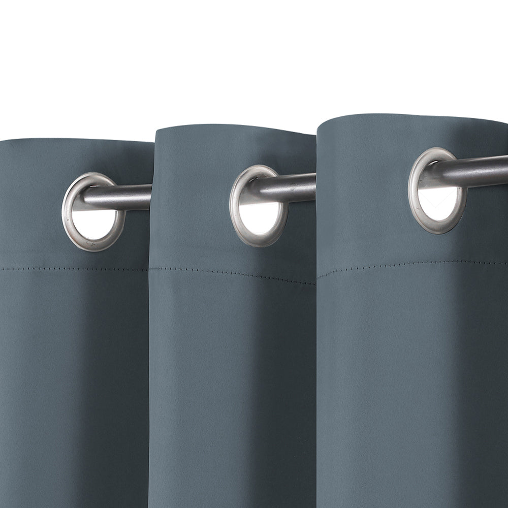 Smarcute Blockout Grommet Solid Curtain - 2X 132x183cm