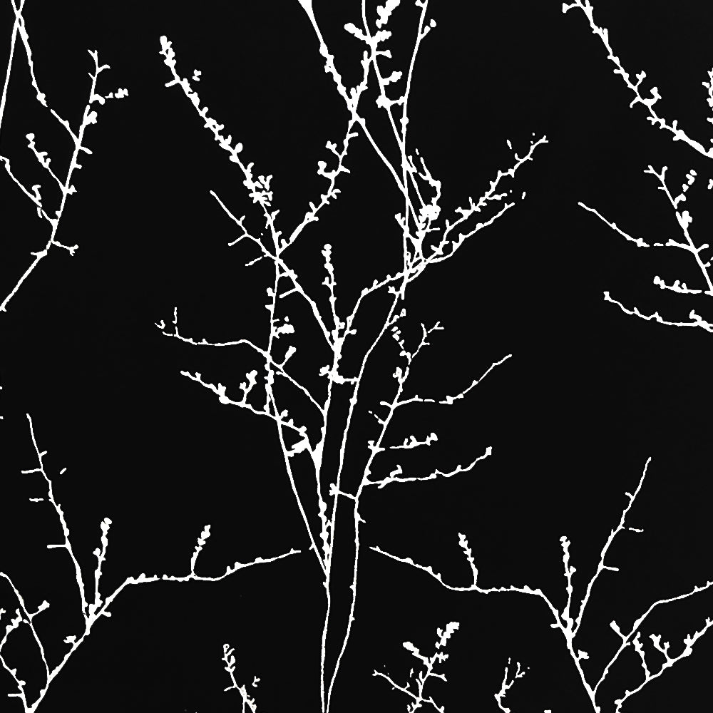 Smarcute Blockout Foil Print Twig Tree Grommet Curtain - 2X 132x160cm