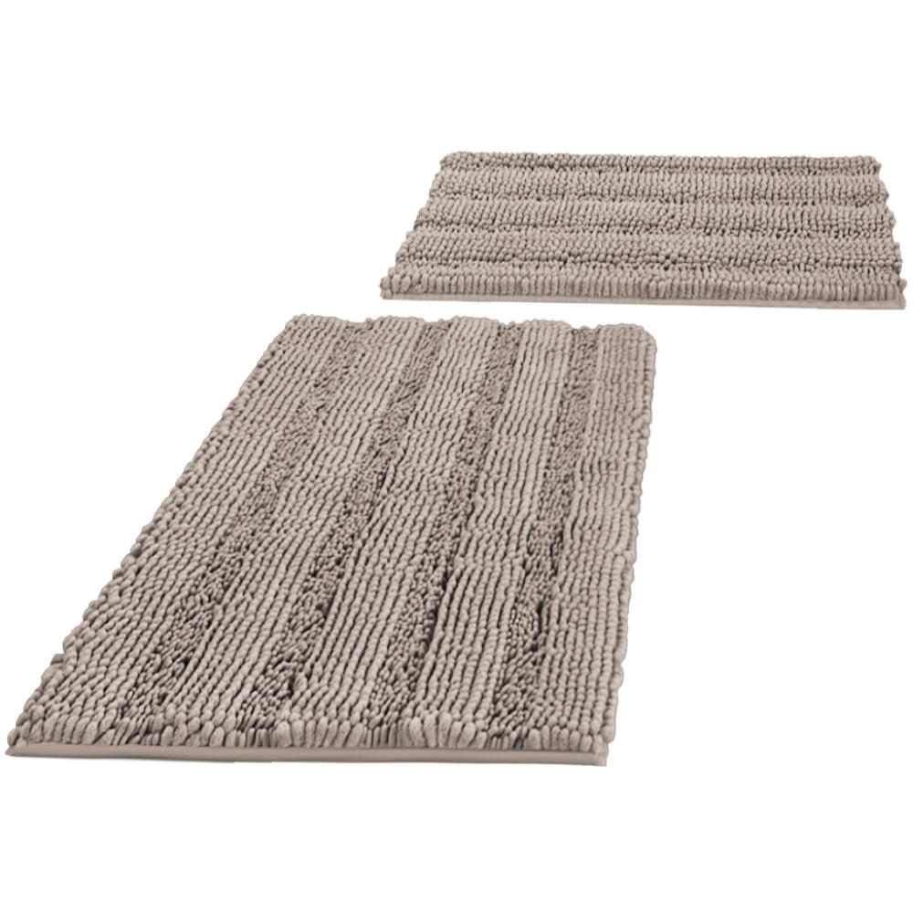Smarcute Chenille Non-slip Bath Mat 2 Piece - 50x81cm & 43x61cm