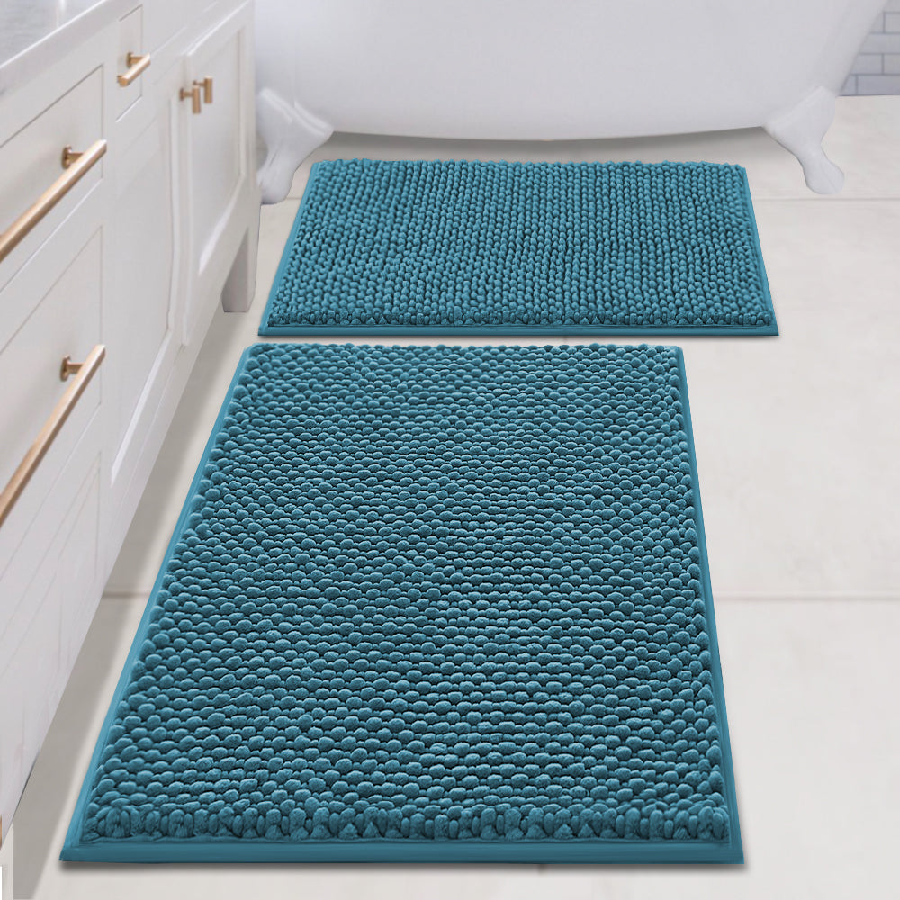 Smarcute Chenille Absorbent Bath Mat 2 Piece - 50x81cm & 43x61cm