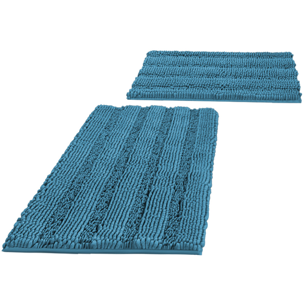 Smarcute Chenille Non-slip Bath Mat 2 Piece - 50x81cm & 43x61cm