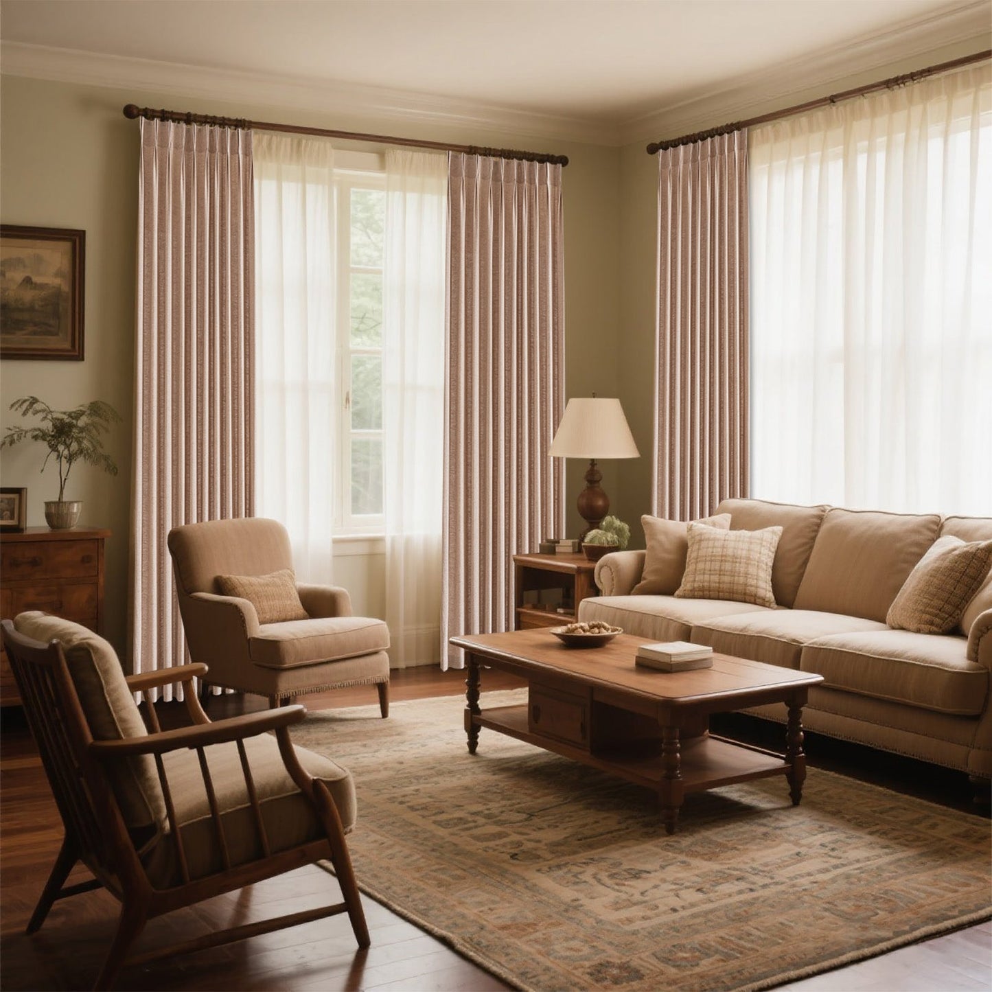Caelis Textured Linen Cotton Blend Curtain Pleated