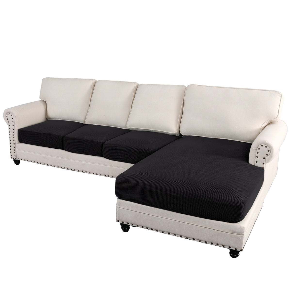 Smarcute L-shaped Sectional Sofa Covers Couch Lounge Cushion Cover