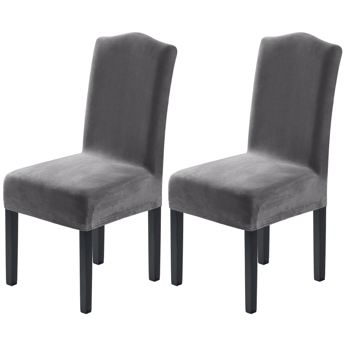 Smarcute Stretch Velvet Dining Chair Covers Set of 2 Furniture Protector
