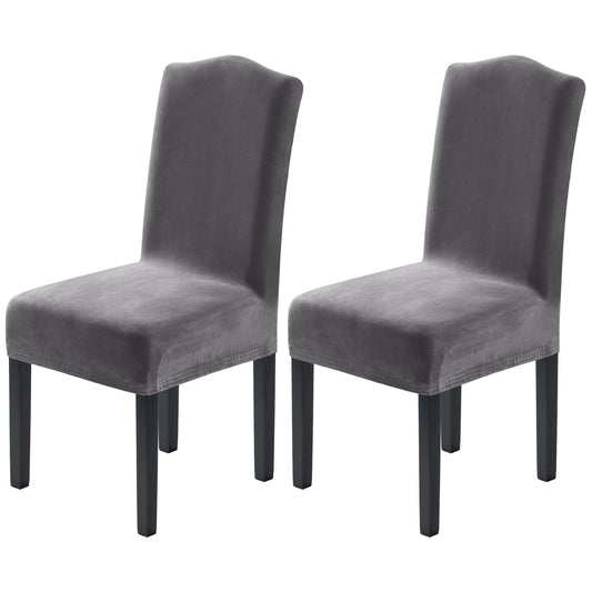 Smarcute Stretch Velvet Dining Chair Covers Set of 2 Furniture Protector