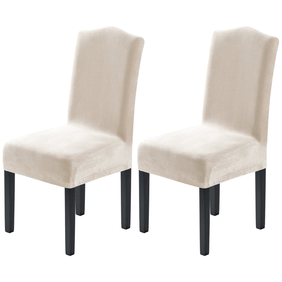 Smarcute Stretch Velvet Dining Chair Covers Set of 2 Furniture Protector