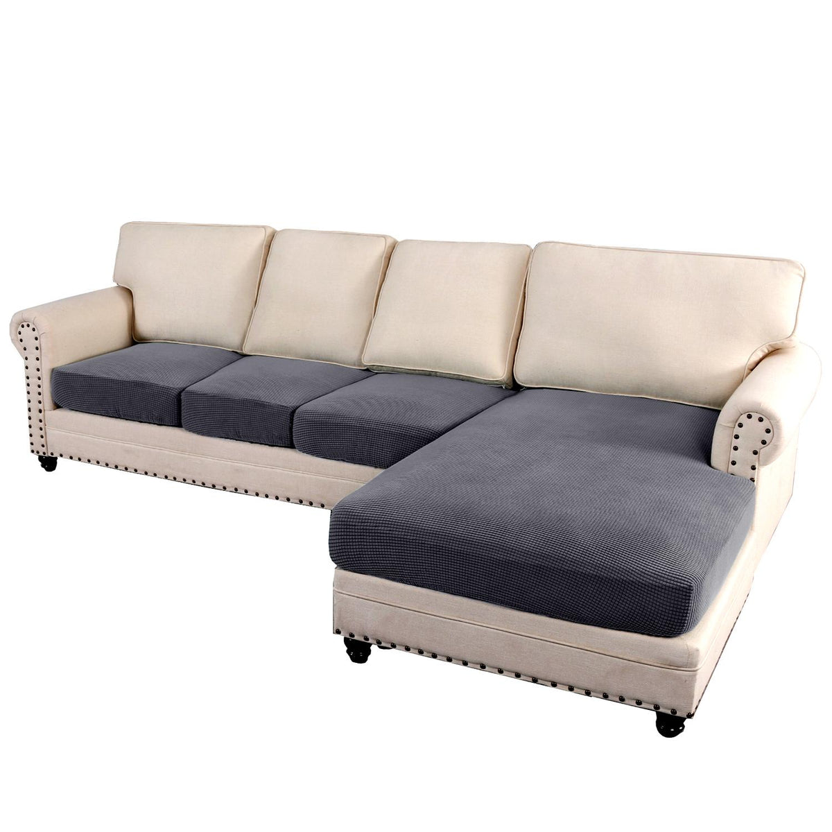 Smarcute L-shaped Sectional Sofa Covers Couch Lounge Cushion Cover