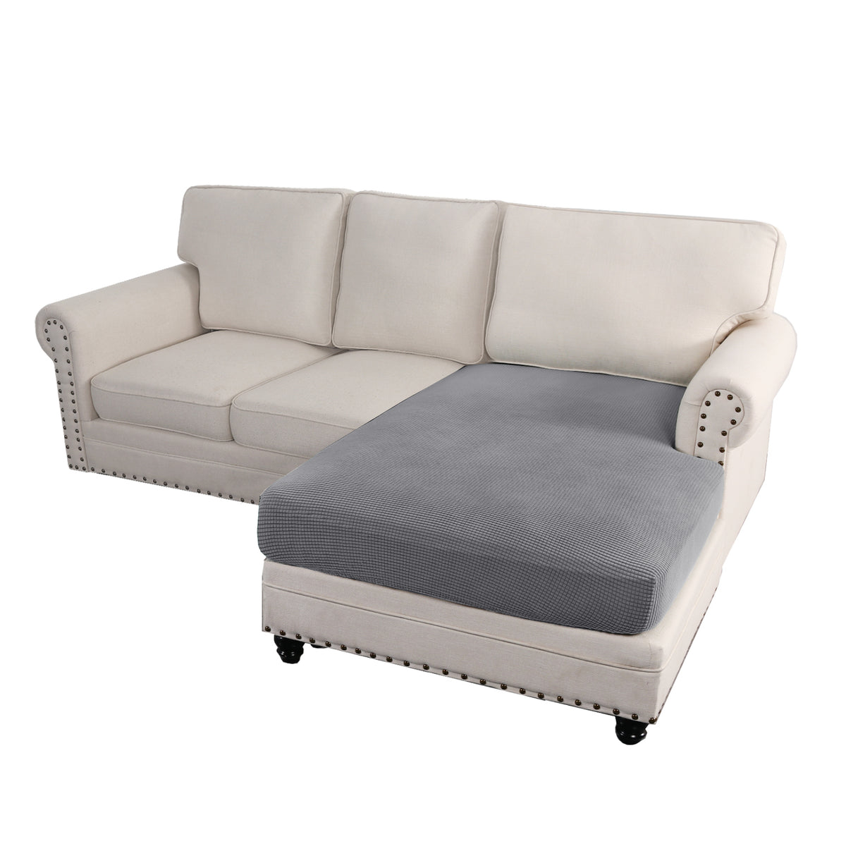 Smarcute Sectional Sofa Couch Lounge Chaise Cushion Seat Cover