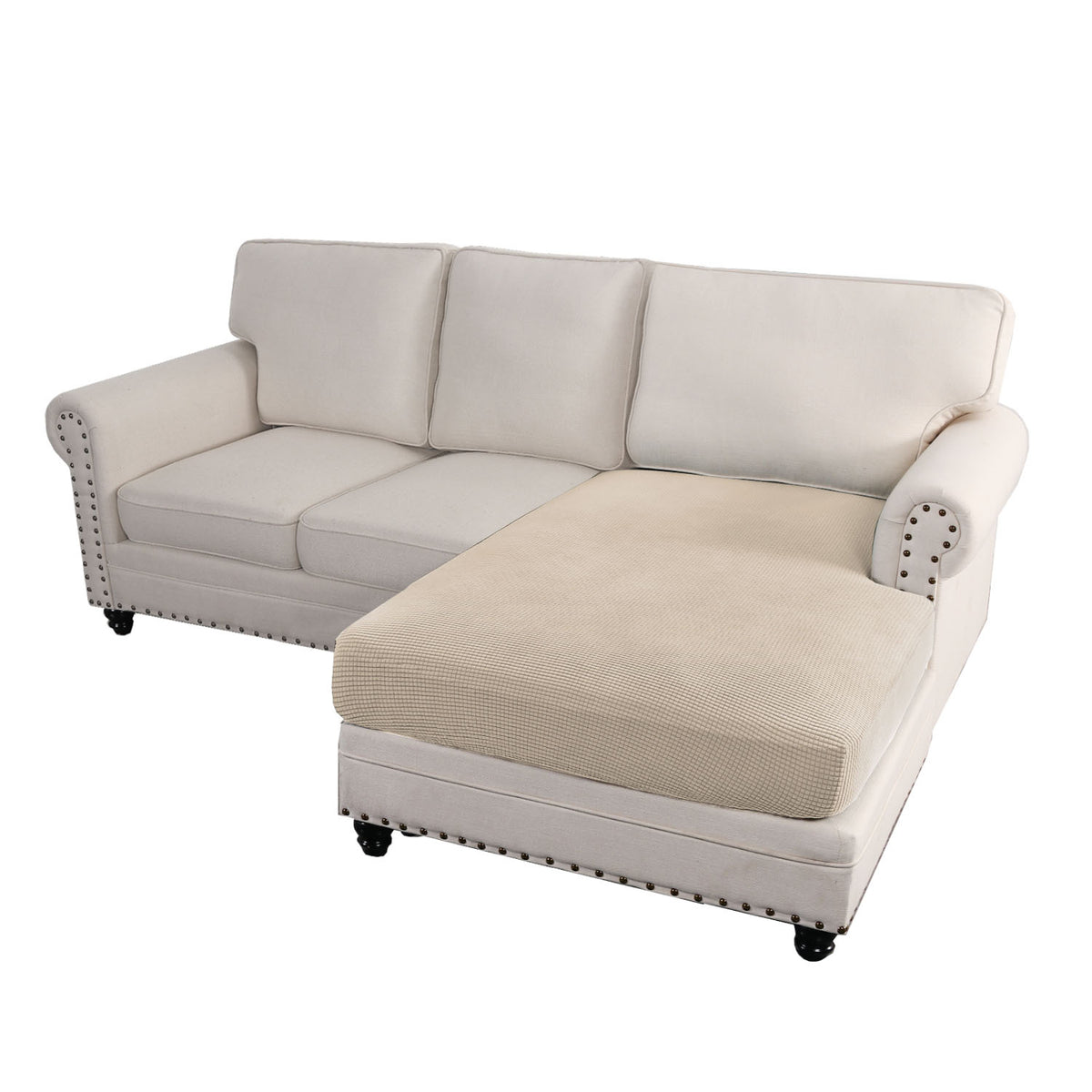 Smarcute L-shaped Sectional Sofa Covers Couch Lounge Cushion Cover