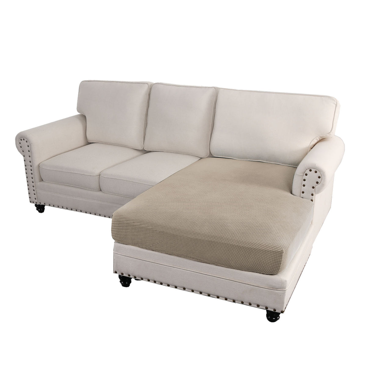 Smarcute Sectional Sofa Couch Lounge Chaise Cushion Seat Cover
