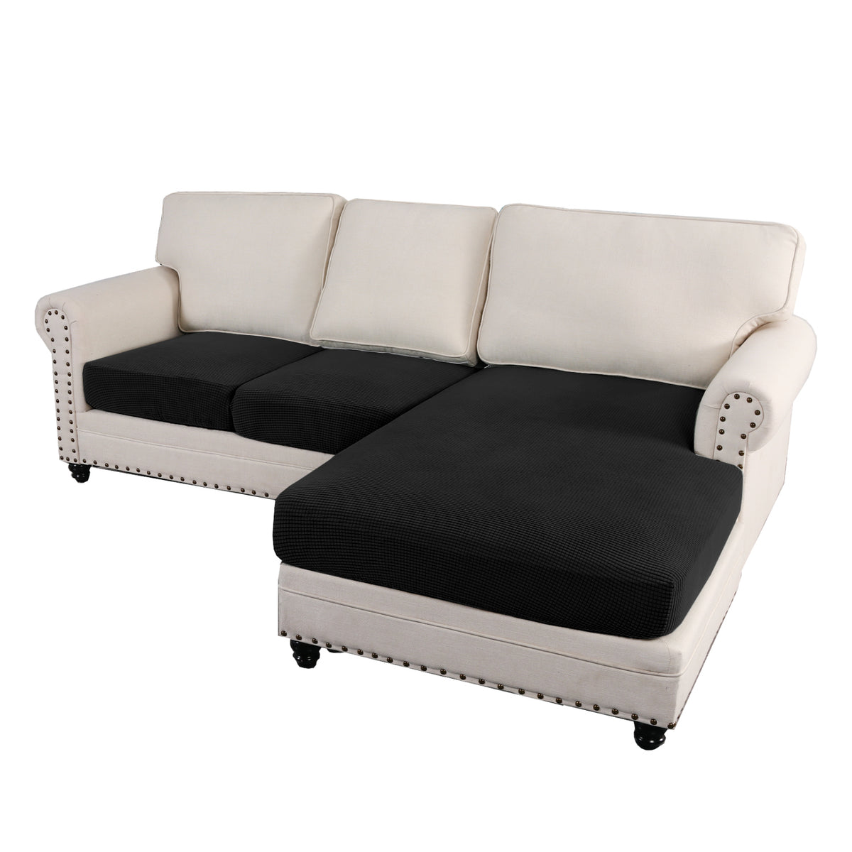 Smarcute L-shaped Sectional Sofa Covers Couch Lounge Cushion Cover