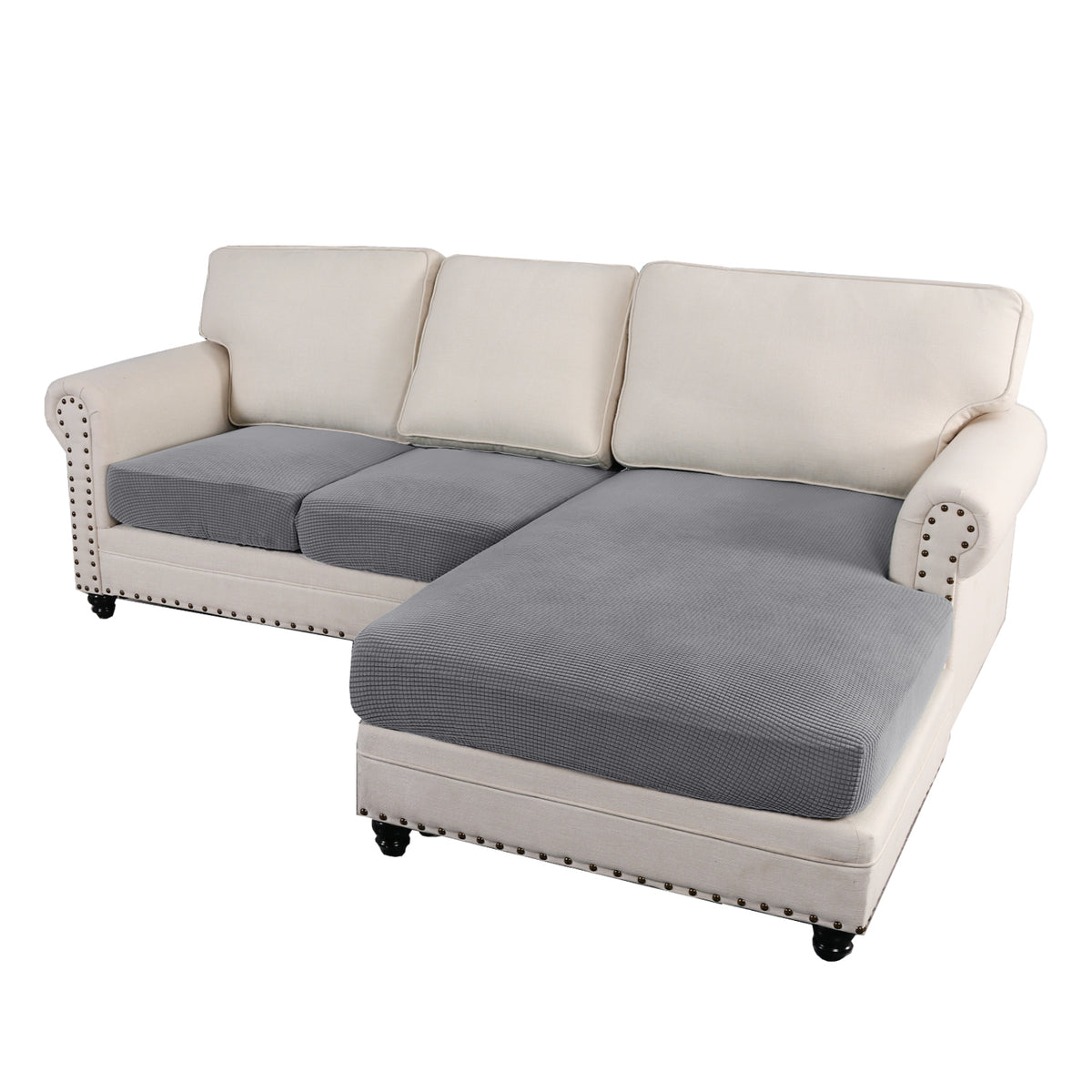 Smarcute L-shaped Sectional Sofa Covers Couch Lounge Cushion Cover