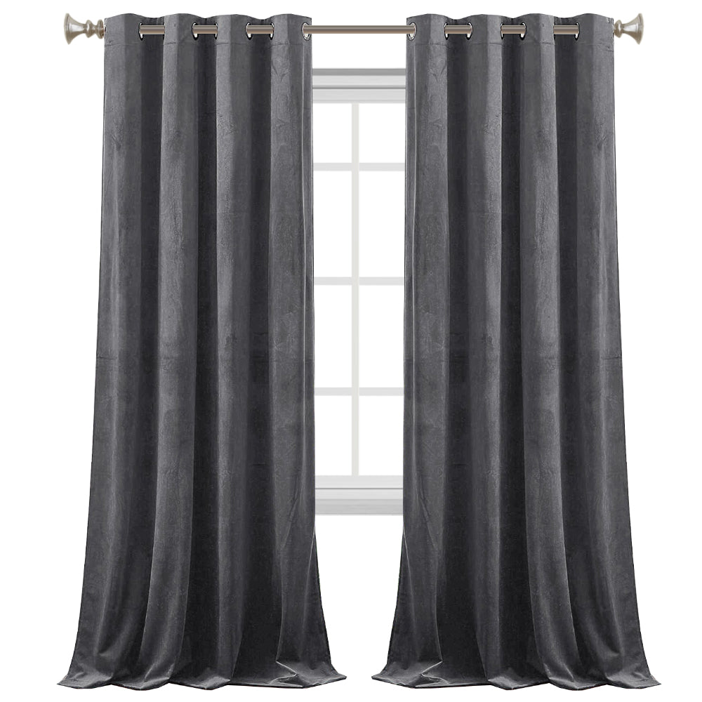 2x Luxury Velvet Blockout Curtains Thick Soft Window Curtain Draperies 1 Pair